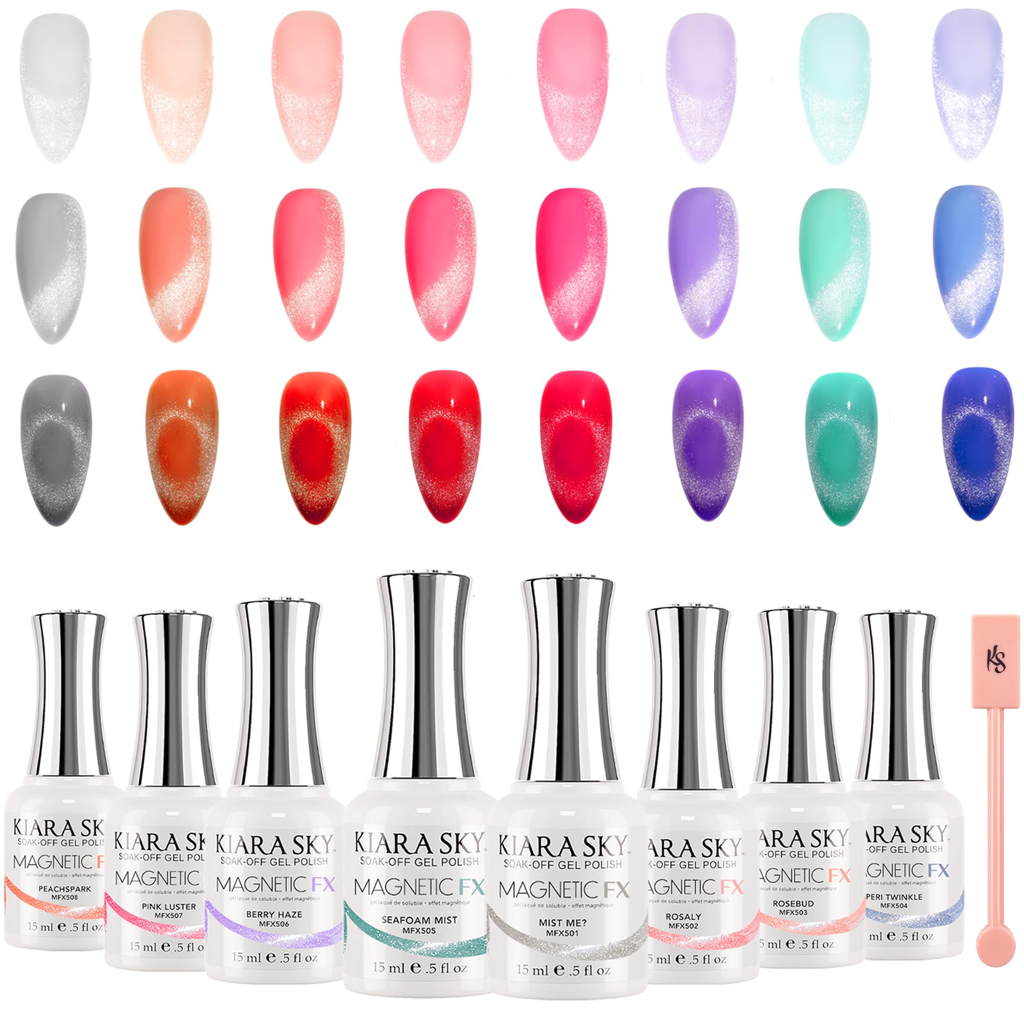 KIARA SKY Gel Polish MagneticFX Pink Luster Cat Eye – Soak-Off 15ml