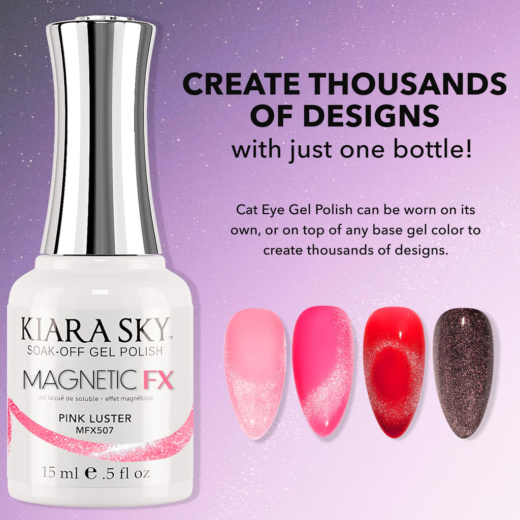 KIARA SKY Gel Polish MagneticFX Pink Luster Cat Eye – Soak-Off 15ml