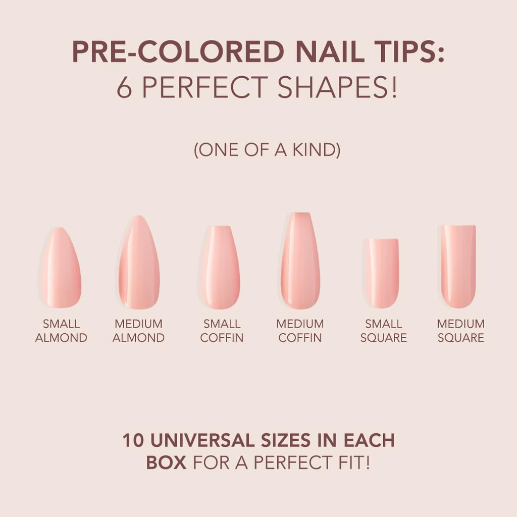 Kiara Sky Cover Gelly Tips – Square Medium Soak Off Pre-Shaped Extensions | One of a Kind
