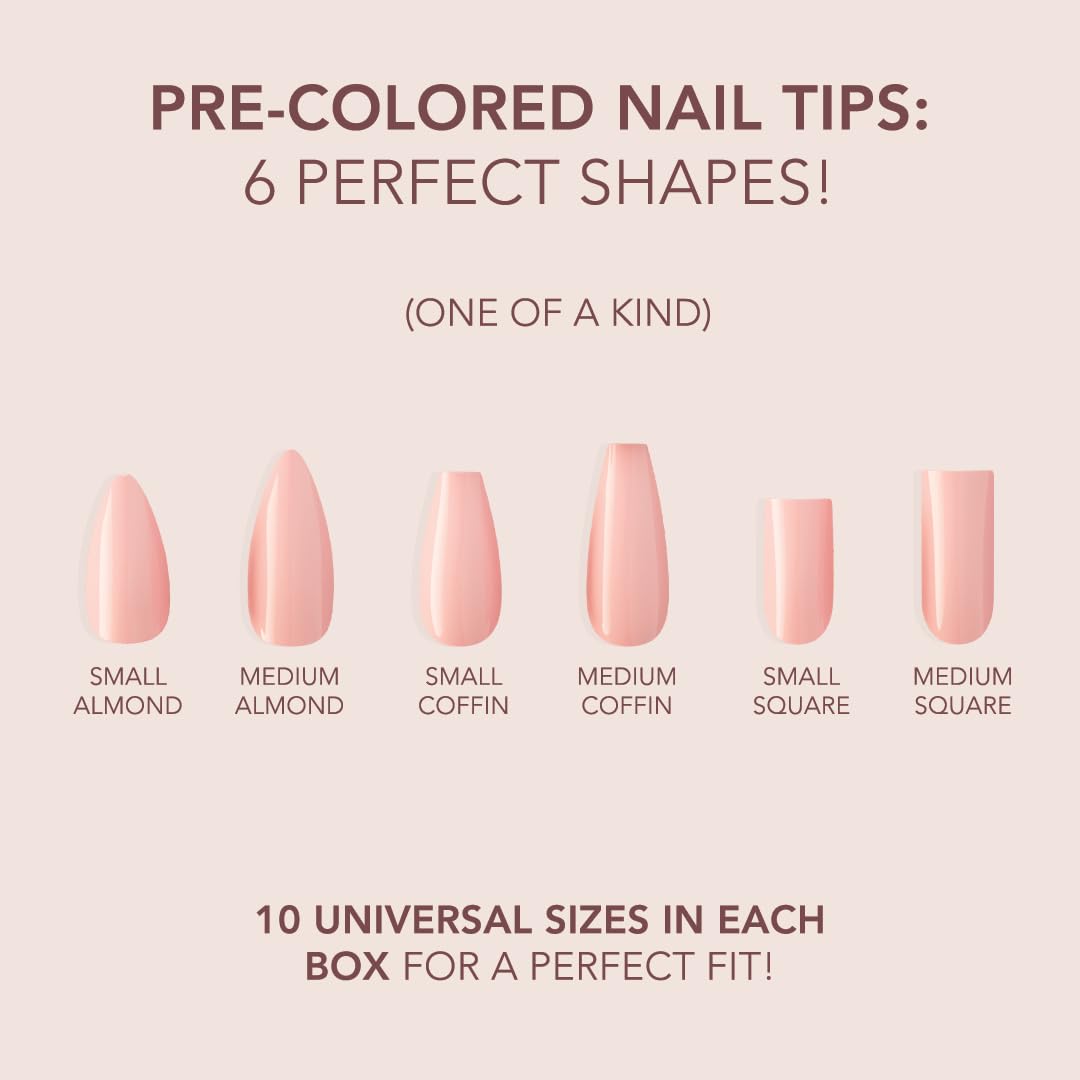 Kiara Sky Cover Gelly Tips – Square Medium Soak Off Pre-Shaped Extensions | One of a Kind