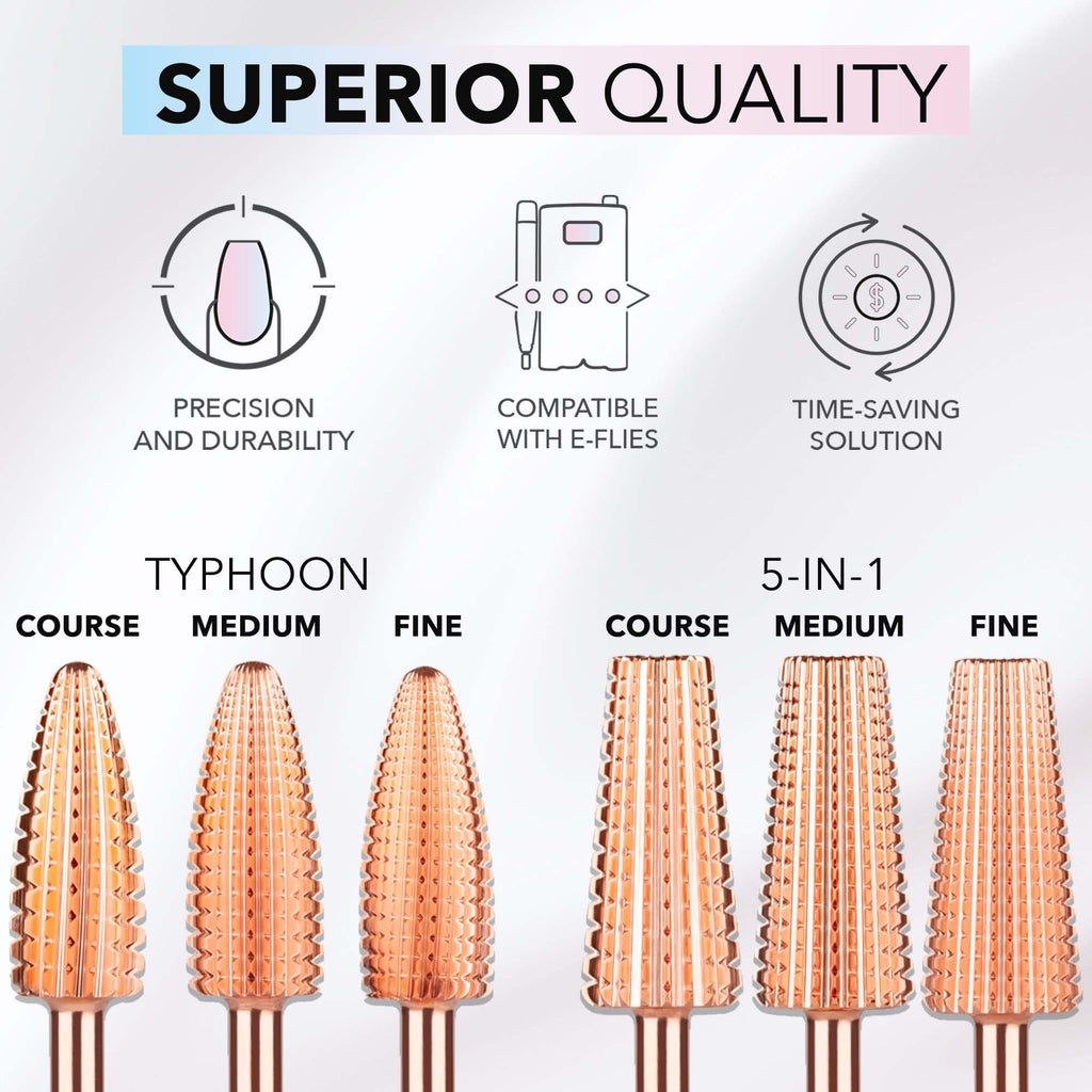 Kiara Sky Typhoon Fine Drill Bit | X-Cut Rose Gold Carbide for Beyond Pro Drill