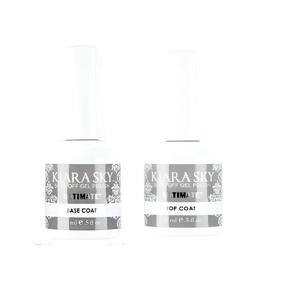 KIARA SKY Ultimate Gel Top Coat & Base Coat Duo 15ml | Soak Off Gel Polish Formula