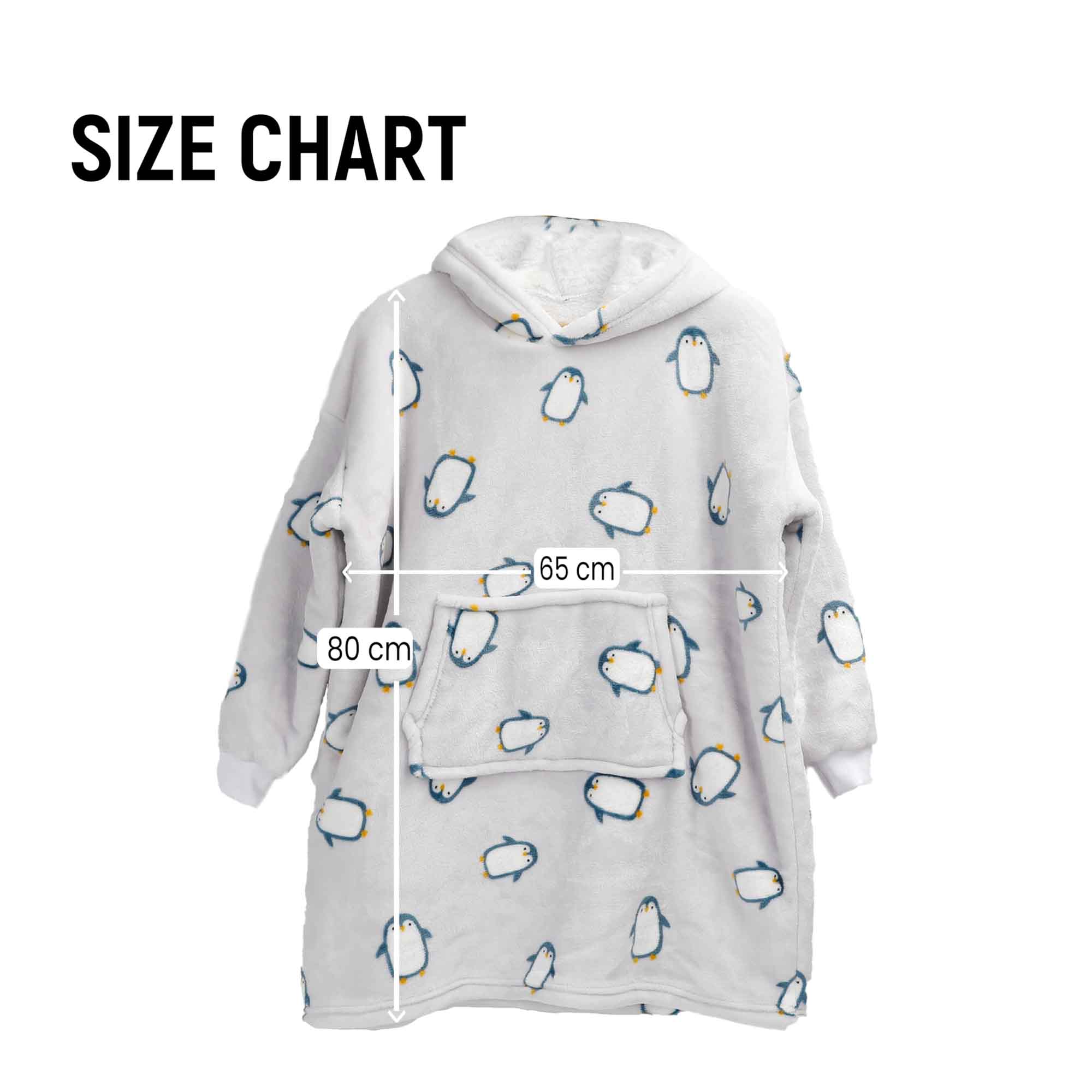 Daisy Dreamer Kids Oversized Hooded Penguin Blanket Hoodie Plush Flannel Fleece Super Soft Cotton Rich Essential