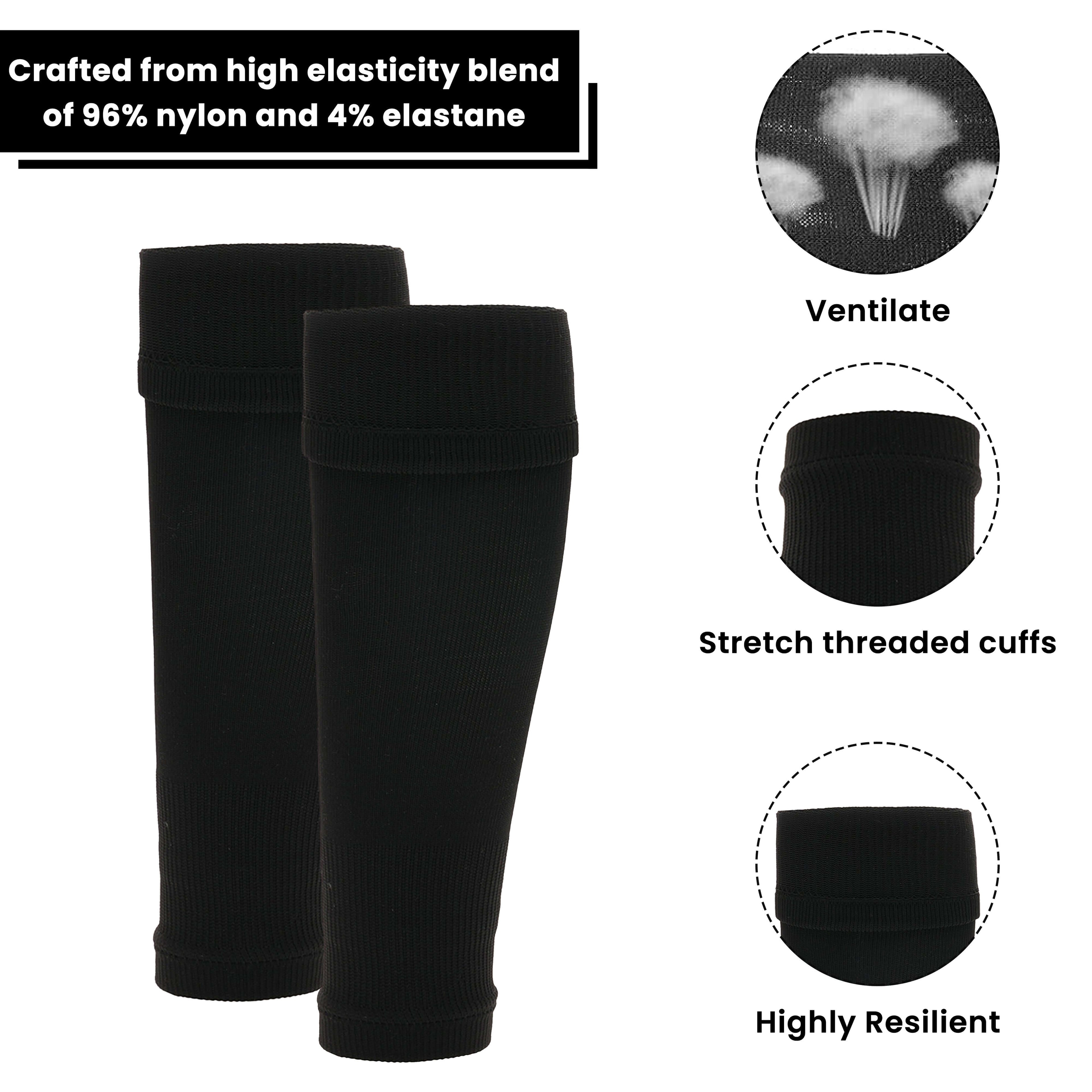 Sock Stack Kids Leg Sleeve Socks Black Over-Calf Compression Sleeves Breathable Moisture-Wicking