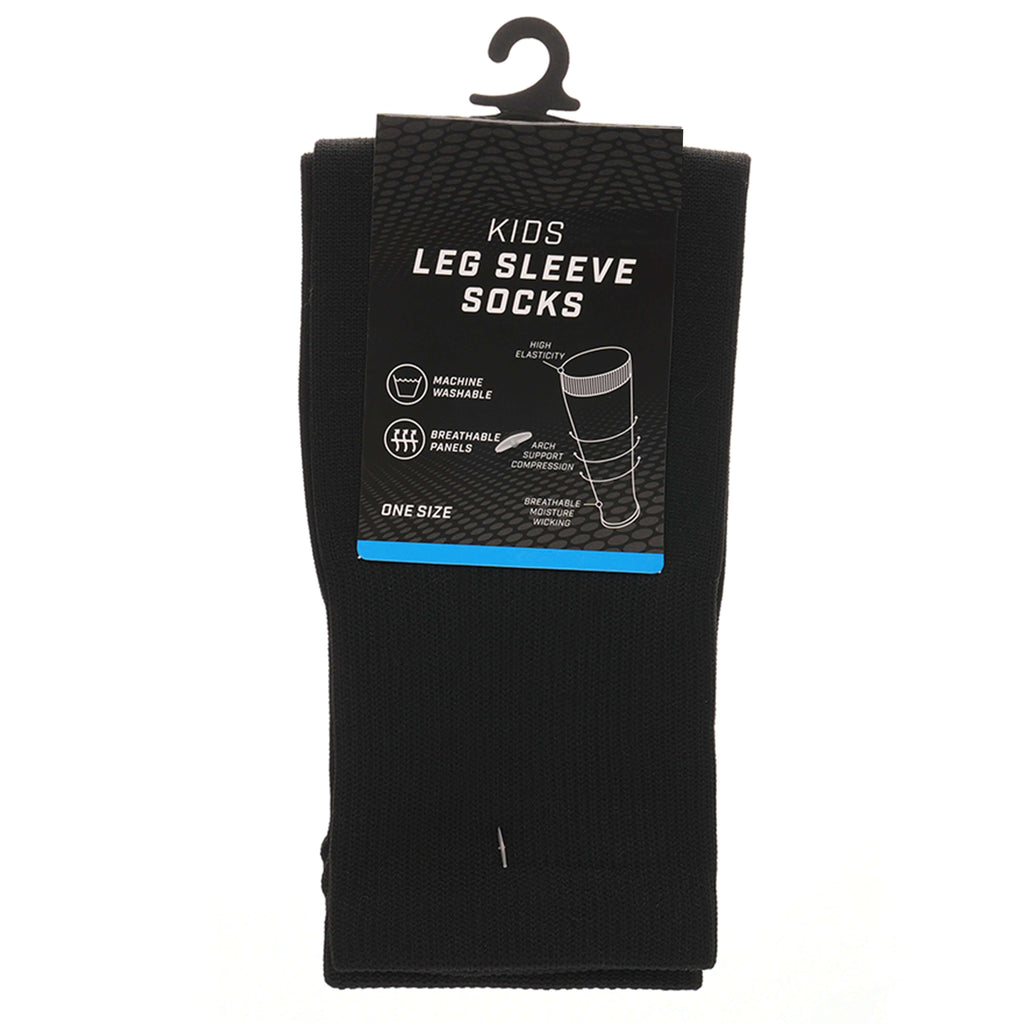 Sock Stack Kids Leg Sleeve Socks Black Over-Calf Compression Sleeves Breathable Moisture-Wicking
