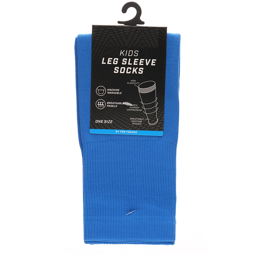 Sock Stack Blue Youth Size Kids Leg Sleeve Socks Fits Over Calf Shin Pads Compression