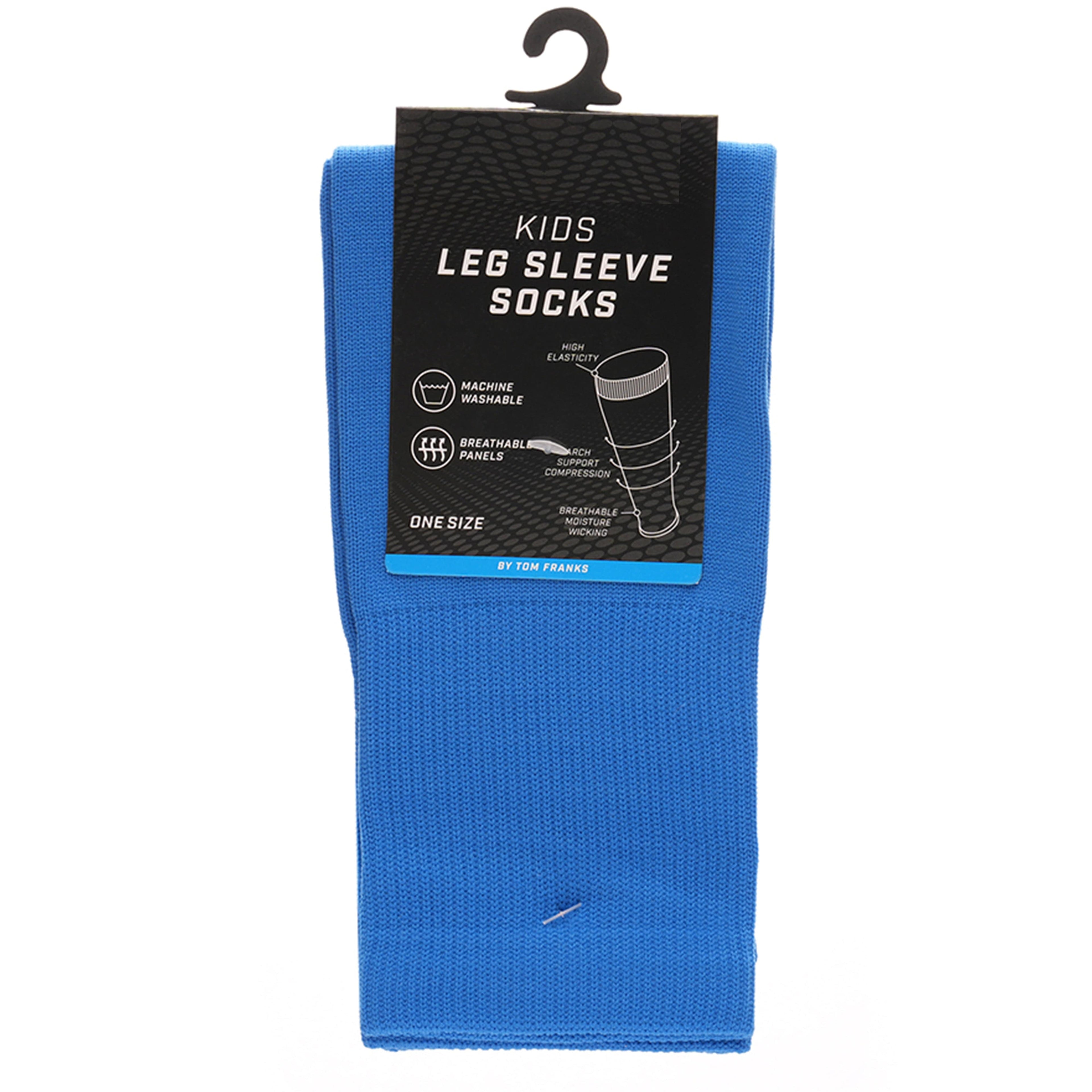 Sock Stack Blue Youth Size Kids Leg Sleeve Socks Fits Over Calf Shin Pads Compression