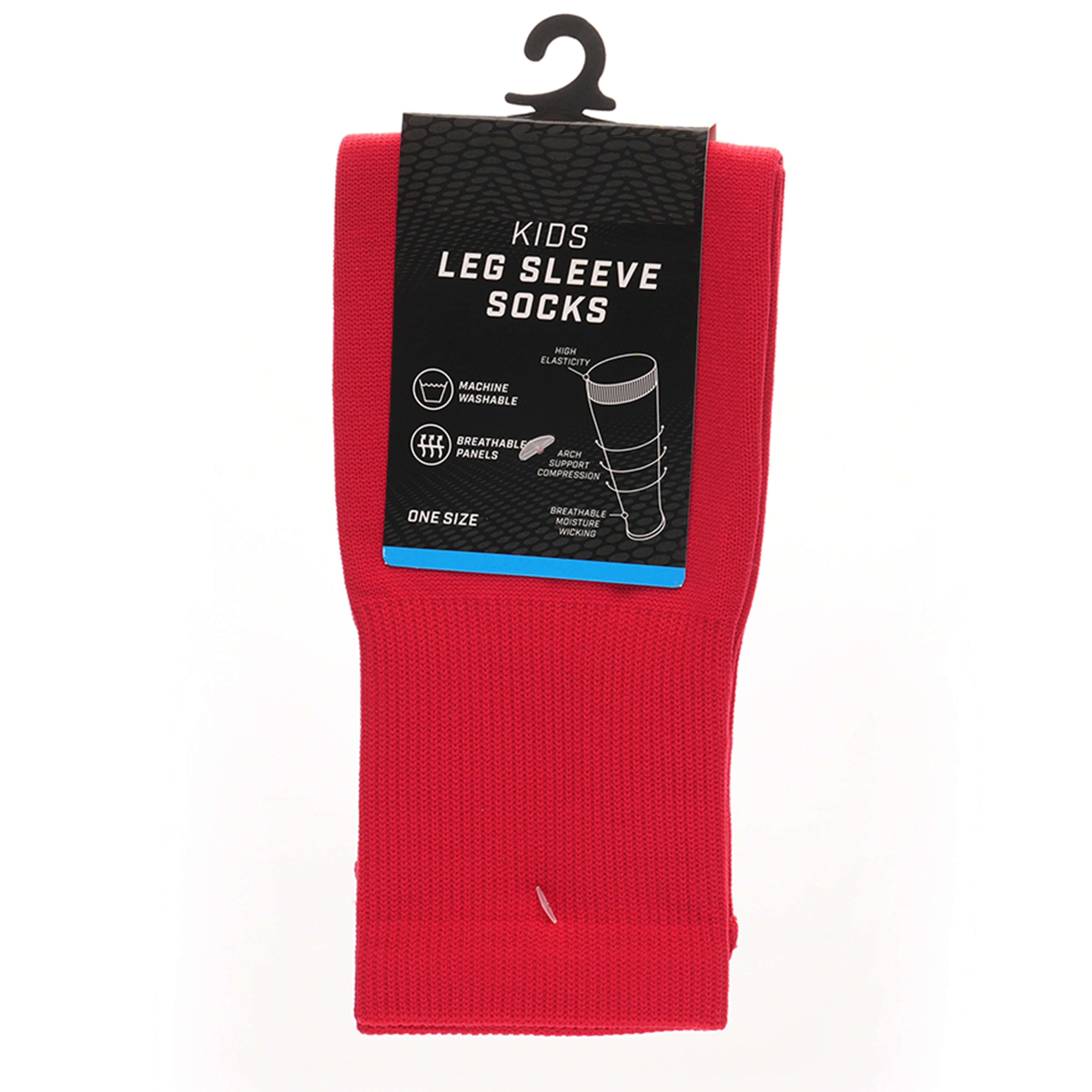 Sock Stack Kids Leg Sleeve Compression Sleeves Red Over Calf Shin Pad Compatible Breathable Fabric