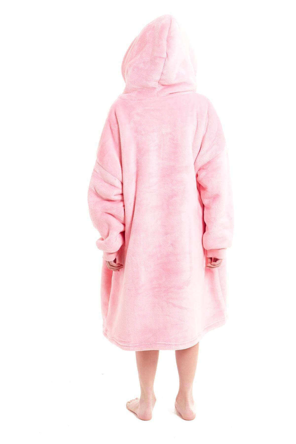 Daisy Dreamer Kids Oversized Hooded Fleece Blanket With Reversible Sherpa Double Pocket