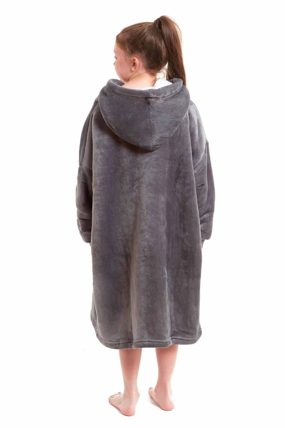 Daisy Dreamer Kids Oversized Hooded Fleece Blanket With Reversible Sherpa Double Pocket