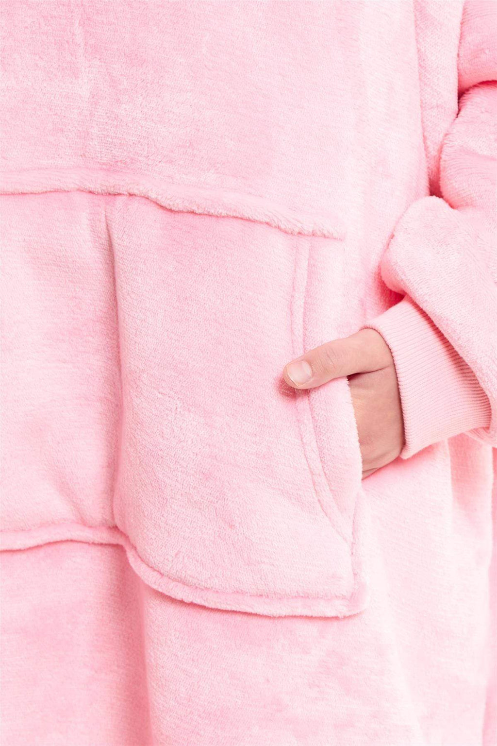 Daisy Dreamer Kids Oversized Hooded Fleece Blanket With Reversible Sherpa Double Pocket