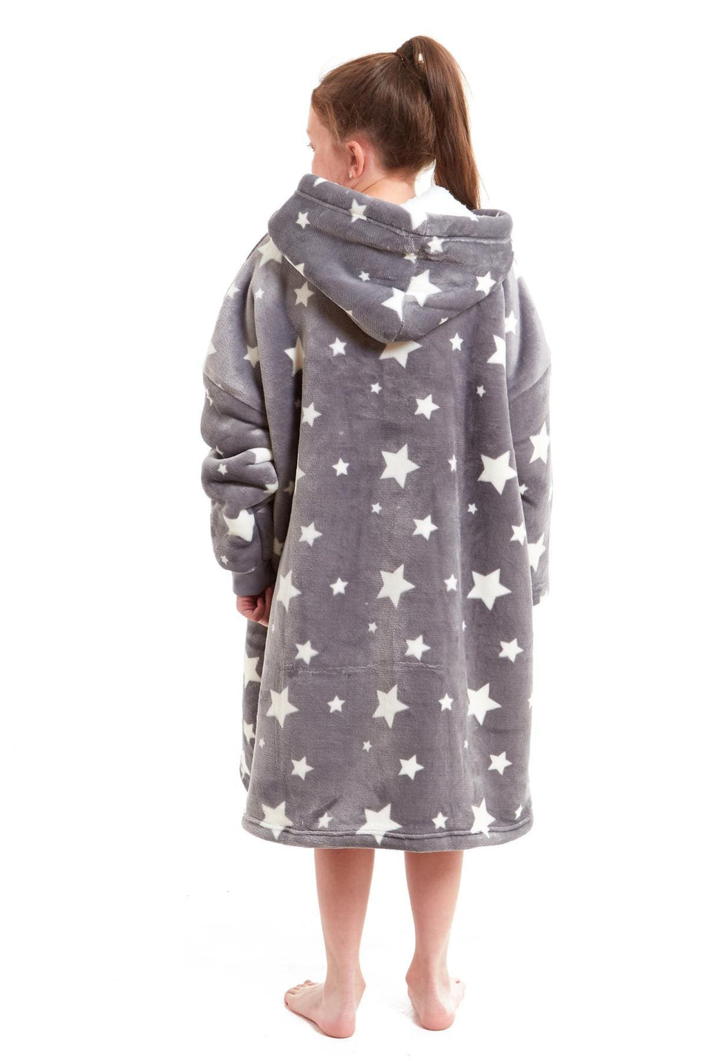Daisy Dreamer Kids Oversized Hooded Fleece Blanket With Reversible Sherpa Double Pocket
