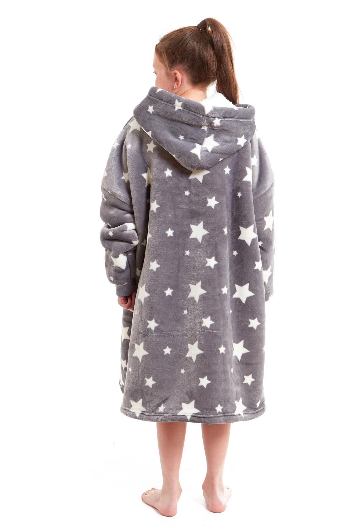 Daisy Dreamer Kids Oversized Hooded Fleece Blanket With Reversible Sherpa Double Pocket