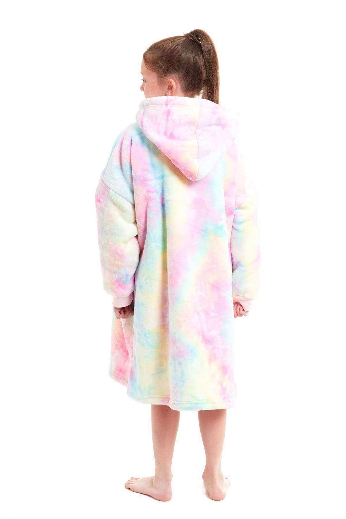 Daisy Dreamer Kids Oversized Hooded Fleece Blanket With Reversible Sherpa Double Pocket