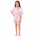 Daisy Dreamer Girls Satin Silk Pyjama Set With Button-Down Shirt And Loose-Fit Pants