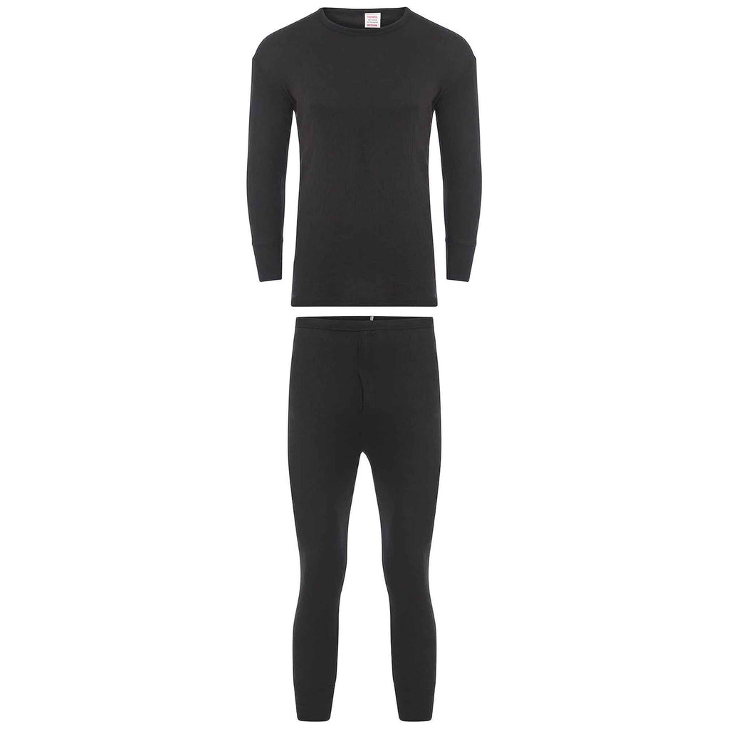 Heatwave Thermalwear Boys Winter Thermal Long Sleeve Top And Pants Set Charcoal Black Brushed Base Layer Warmth