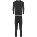 Heatwave Thermalwear Boys Winter Thermal Long Sleeve Top And Pants Set Charcoal Black Brushed Base Layer Warmth