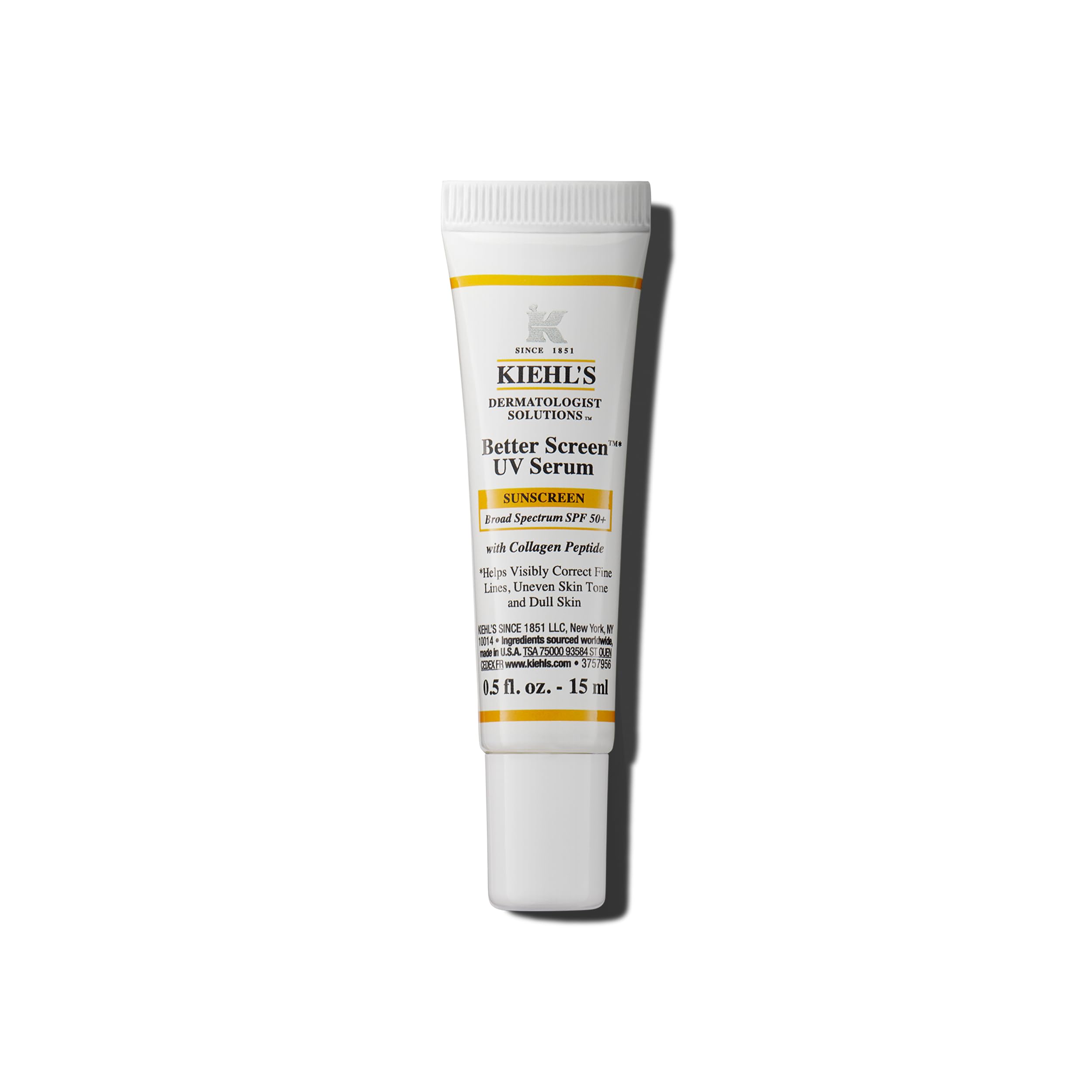 Kiehl's Better Screen UV Serum SPF 50+ | Invisible Facial Sunscreen with Collagen Peptide