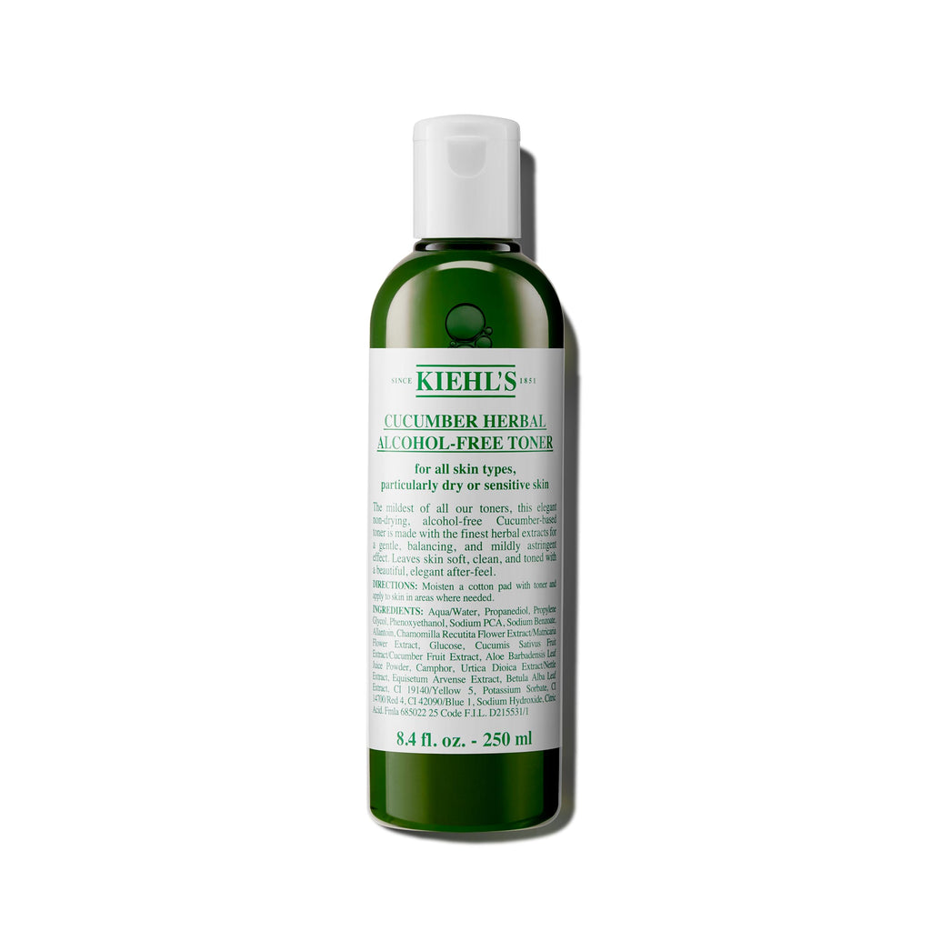 Kiehl's Cucumber Herbal Alcohol-Free Toner — Gentle, Fragrance-Free for Dry & Sensitive Skin | 8.4 fl oz