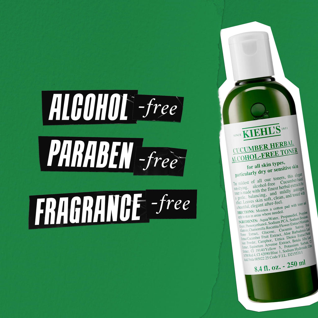 Kiehl's Cucumber Herbal Alcohol-Free Toner — Gentle, Fragrance-Free for Dry & Sensitive Skin | 8.4 fl oz