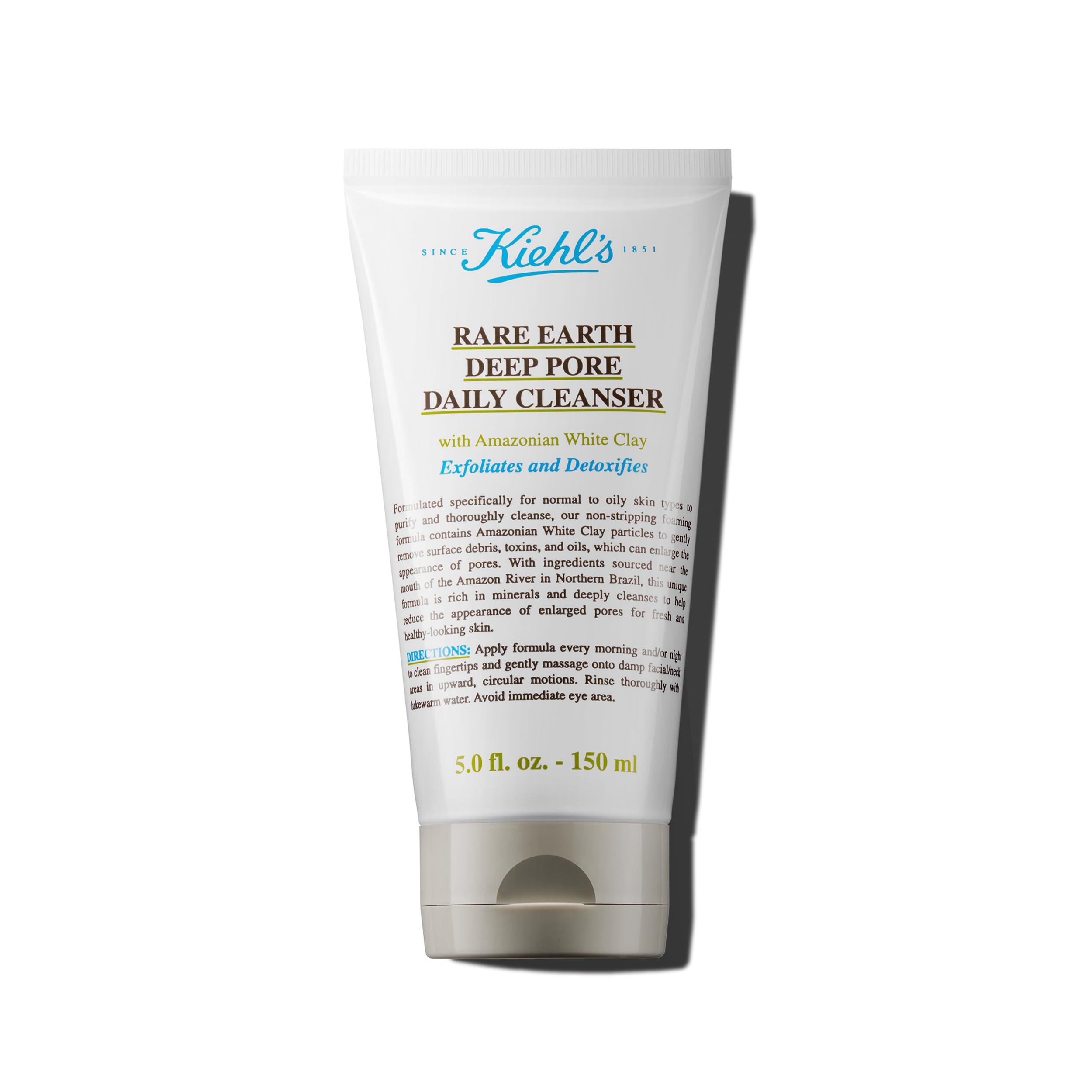 Kiehl's Rare Earth Deep Pore Daily Cleanser | Fragrance-Free Oily Skin Face Wash with Amazonian White Clay | 5 oz