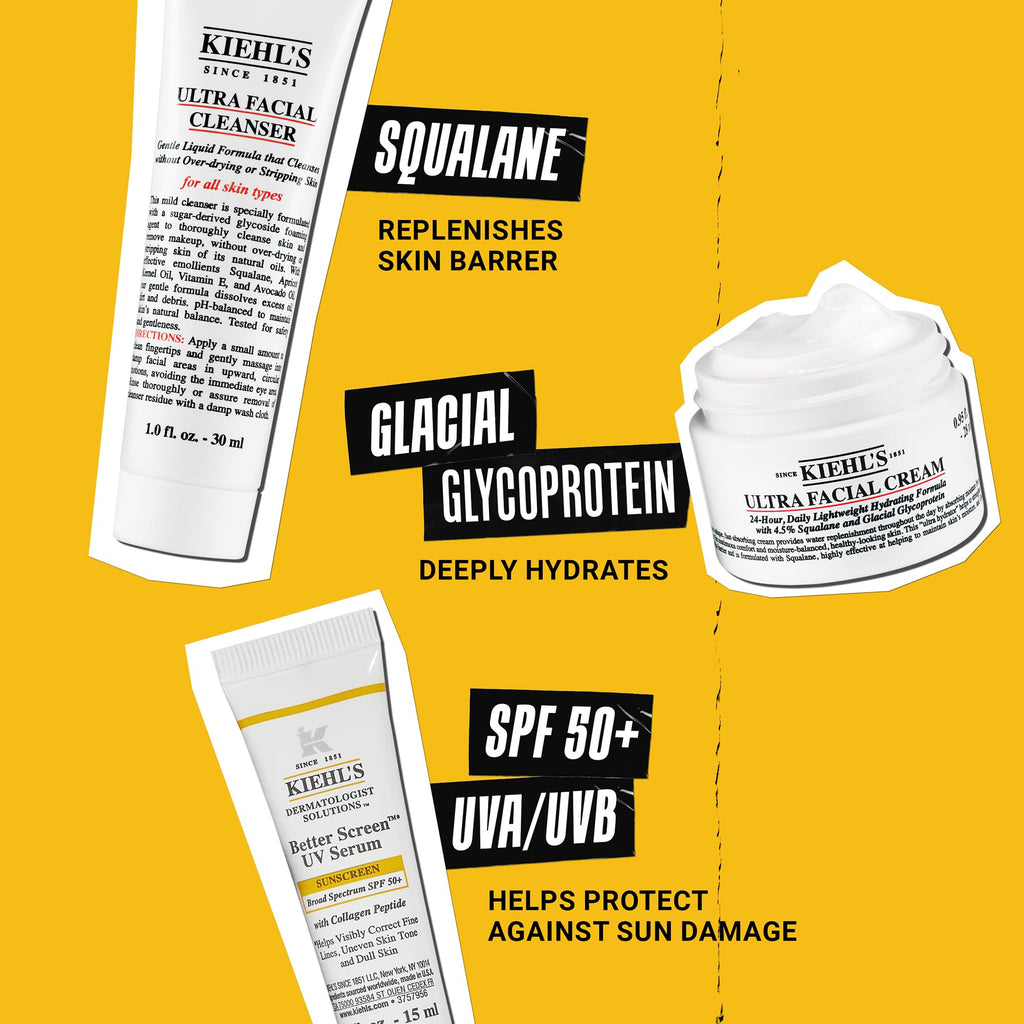 Kiehl's Travel Size Skincare Gift Set – 3-Piece TSA-Friendly Kit, $49 Value