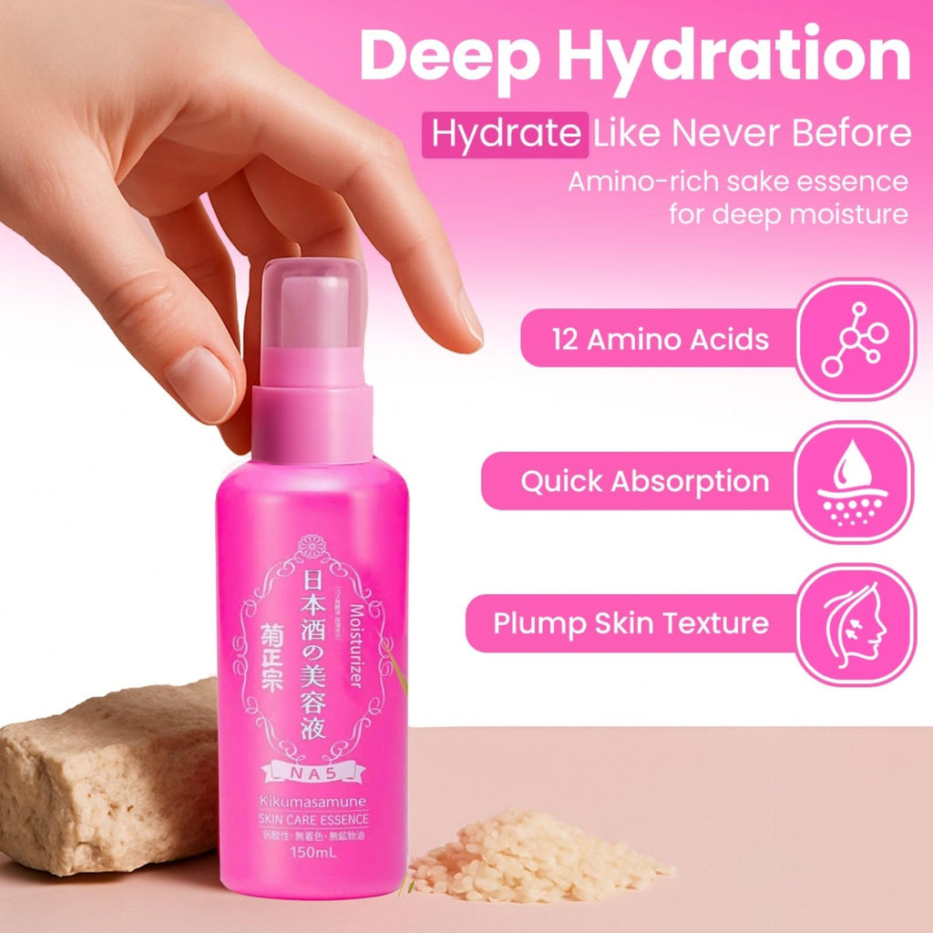 Kikumasamune Natural Hydrating Face Moisturizer Set – Foaming Cleanser & Vitamin C Ceramide Serum (Made in Japan)