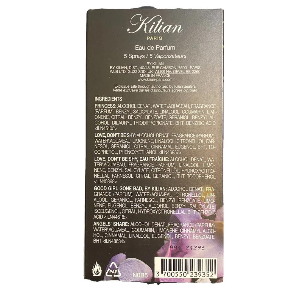Kilian Paris Mini Discovery Set – 5x1.5ml Eau de Parfum Sampler (Love Don't Be Shy, Princess, Angels' Share, Good Girl Gone Bad, Love Don't Be Shy Eau Fraiche)