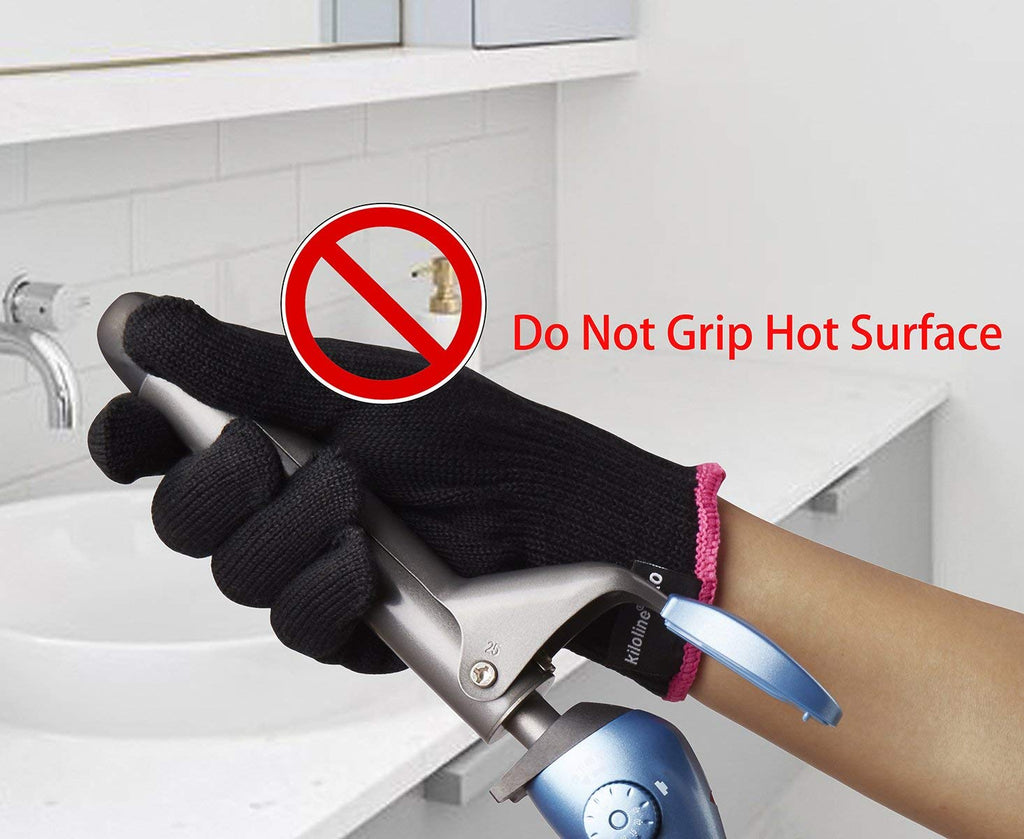Kiloline Professional Heat Resistant Glove for Hair Styling – Heat Blocking for Curling, Flat Iron & Wand