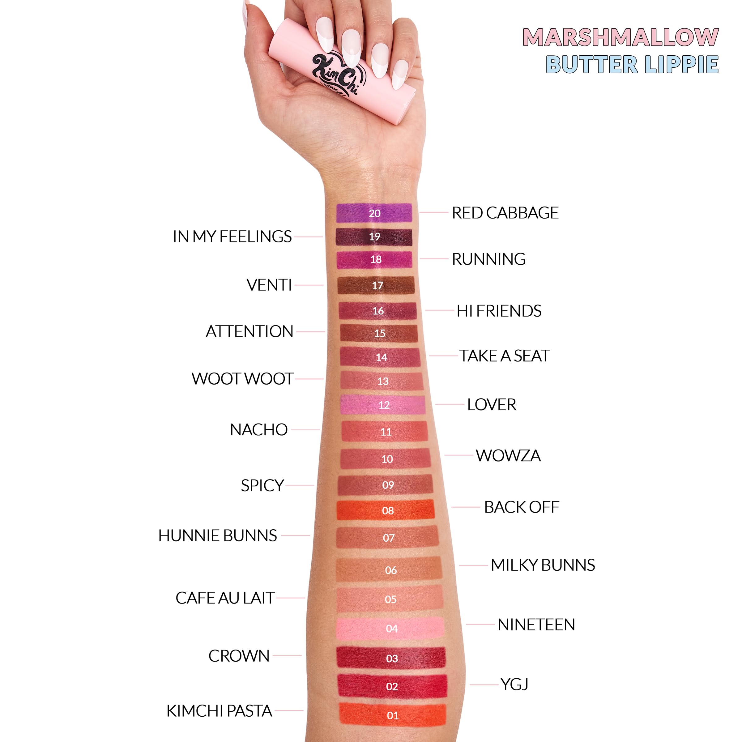 KimChiChic Marshmallow Butter Lippie 04-Nineteen – Creamy Lipstick, Bold Pigment, Long-Lasting, Cruelty-Free 0.15oz