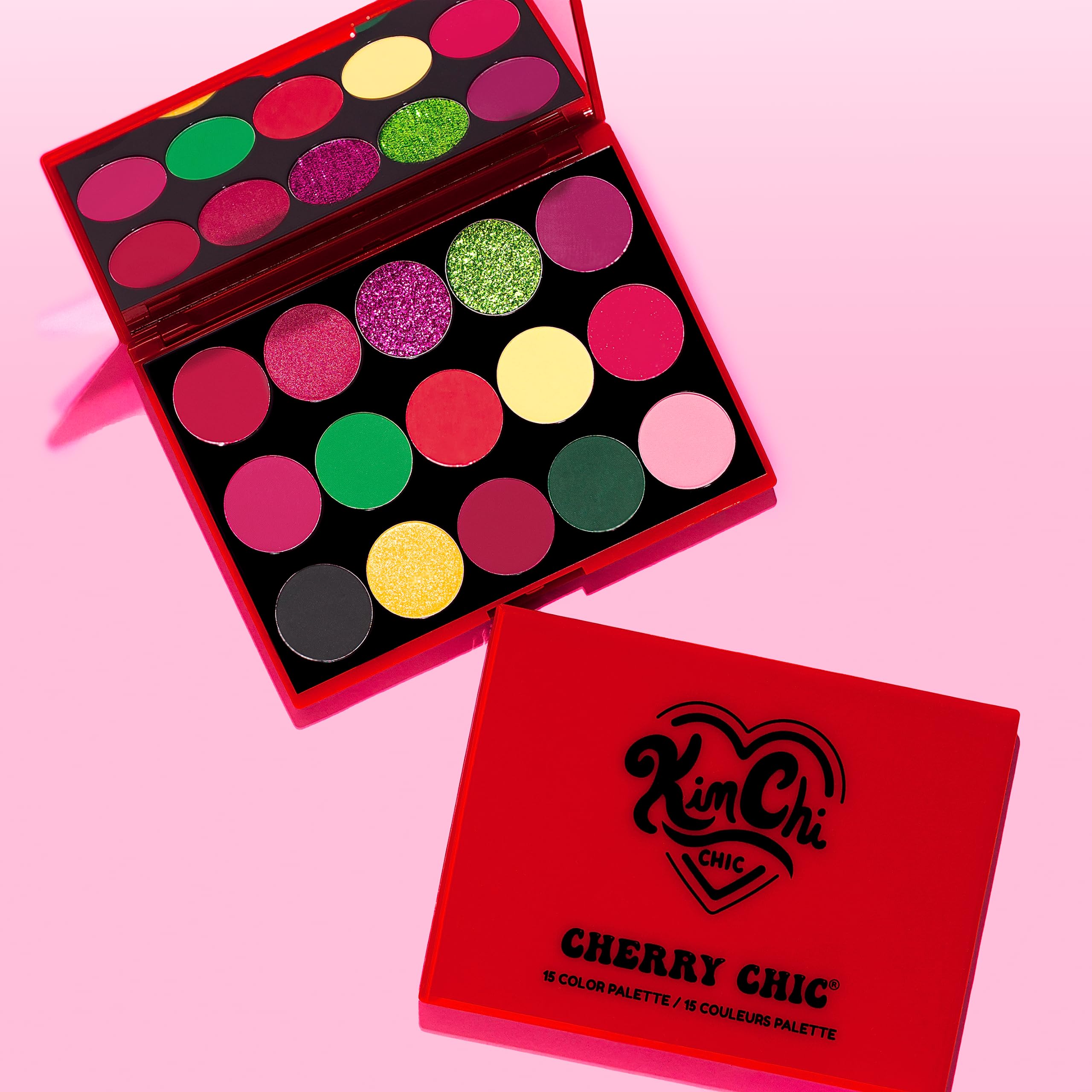 KimChiChic Cherry Chic Eyeshadow Palette – 12 Ultra Pigmented Shades, Talc-Free, Vitamin E, Cruelty-Free, 0.68oz