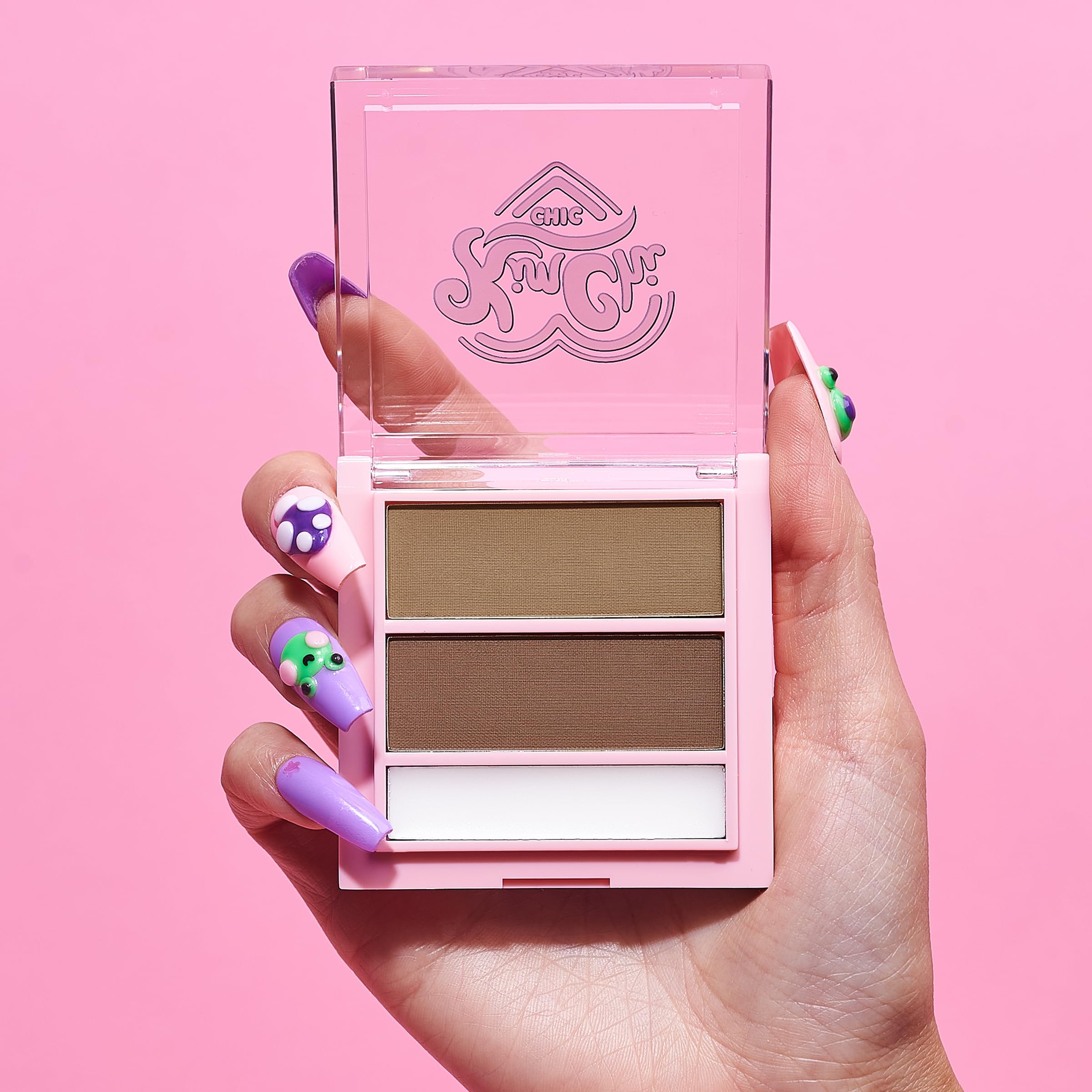 Kimchi Chic Kimbrowly Eyebrow Powder Duo with Brow Wax – Natural 3D Brows, Cruelty-Free