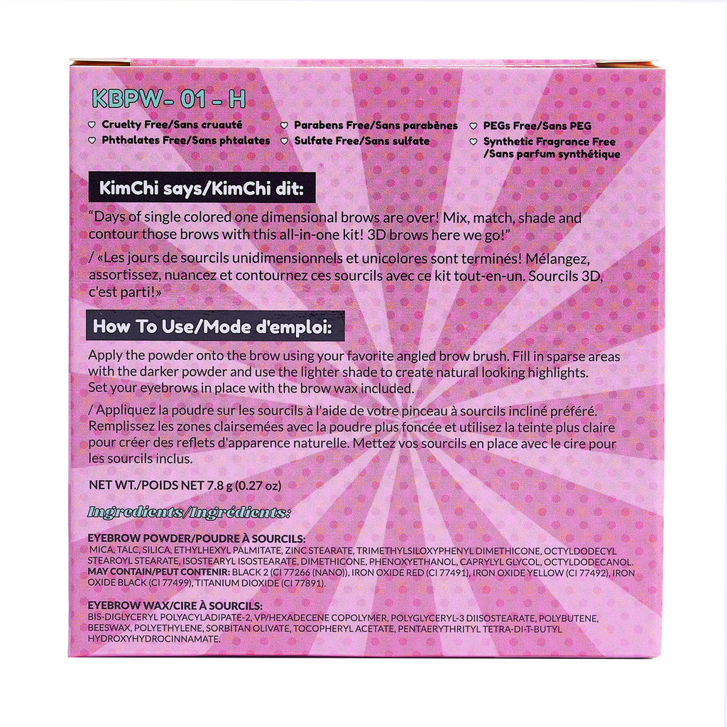 Kimchi Chic Kimbrowly Eyebrow Powder Duo with Brow Wax – Natural 3D Brows, Cruelty-Free