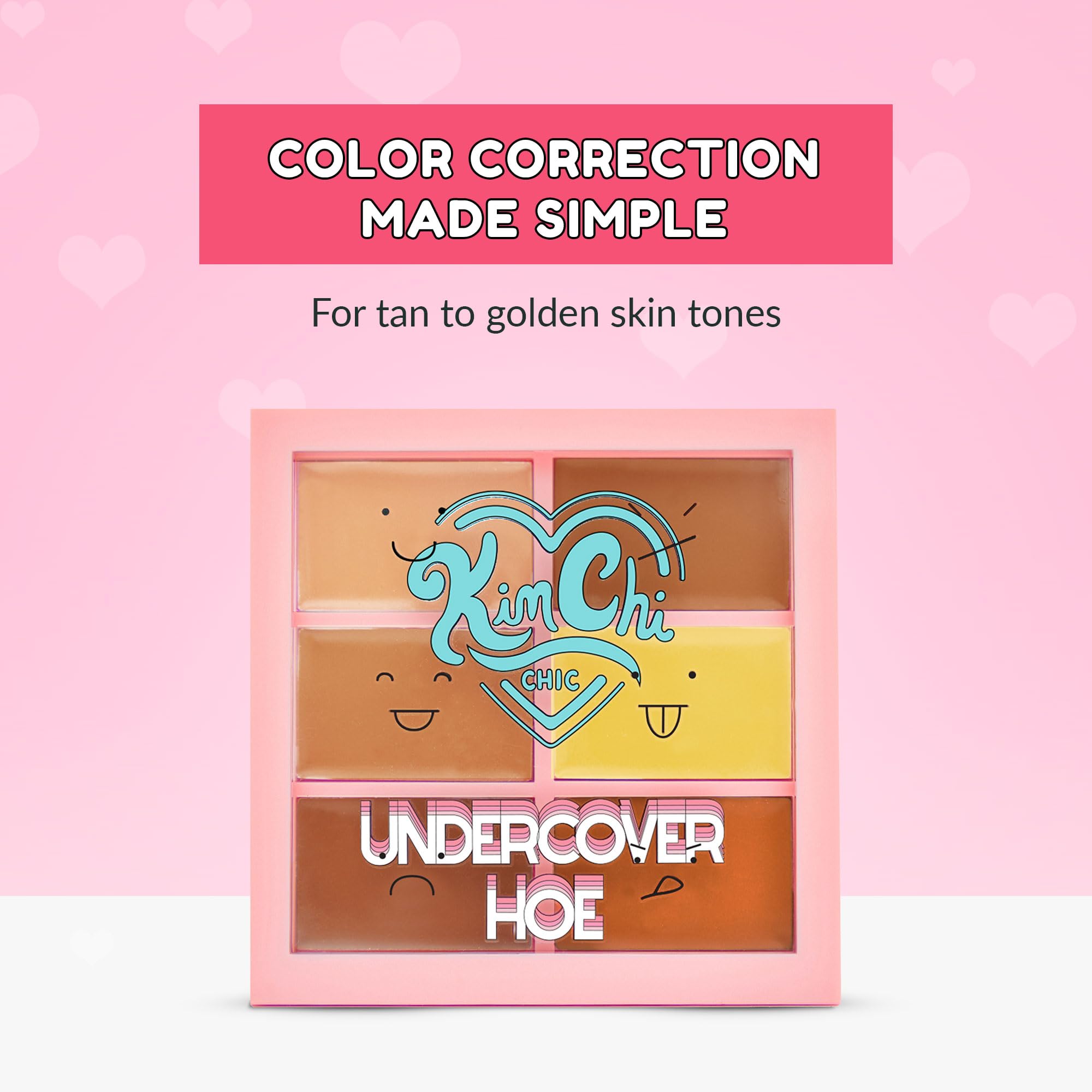 KimChiChic Beauty Undercover Hoe Corrector Palette – Full-Coverage Concealer, Creamy & Long-Wearing, Cruelty-Free (Golden Tan 0.25oz)