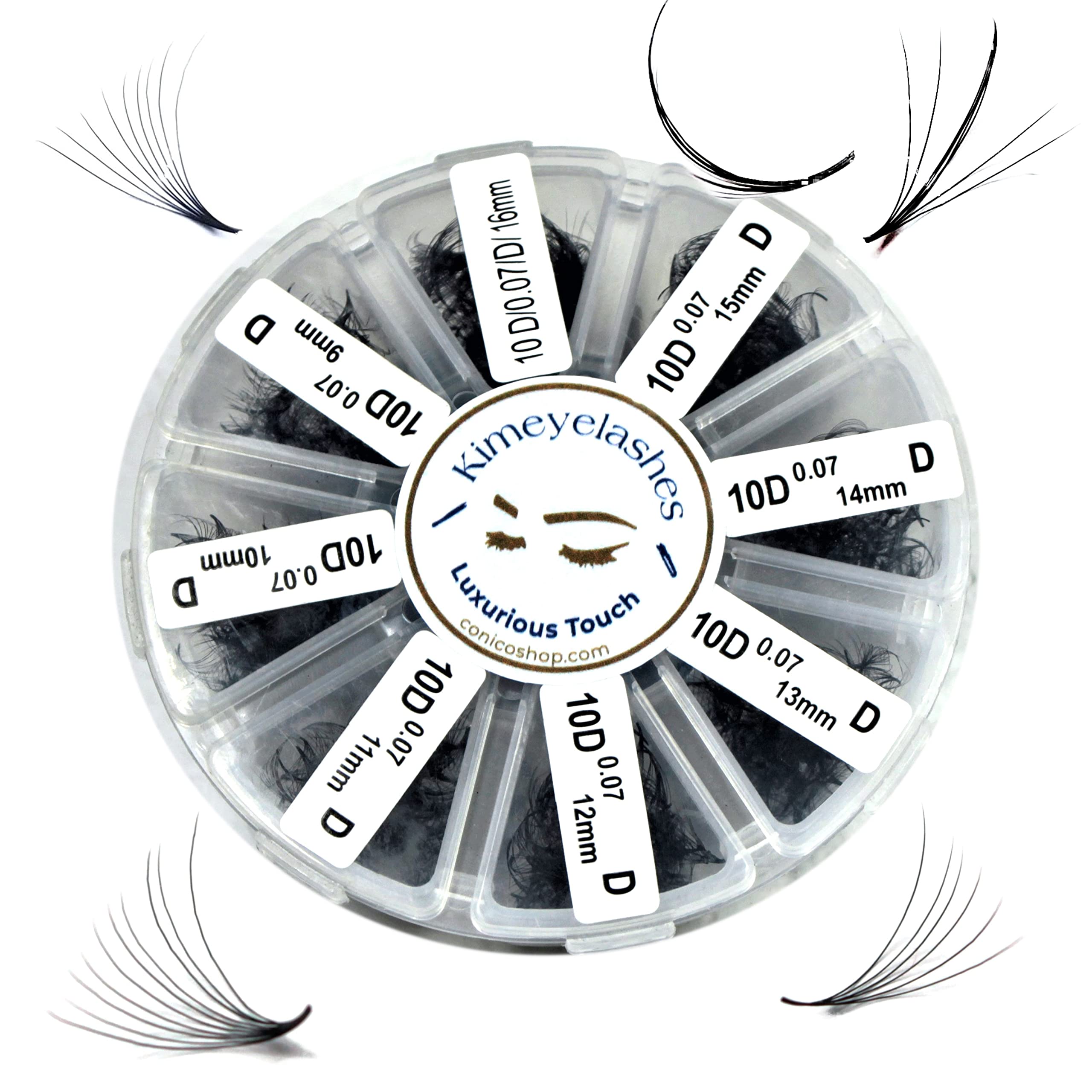 Kimeyelashes Premade Volume Fans 9–16mm | C/D Curl Wispy Promade 4D–10D