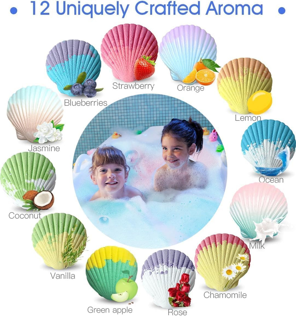 Kims Cosiart Kids Bath Bombs with Surprise Fishing Game – 20 Shell Gift Set