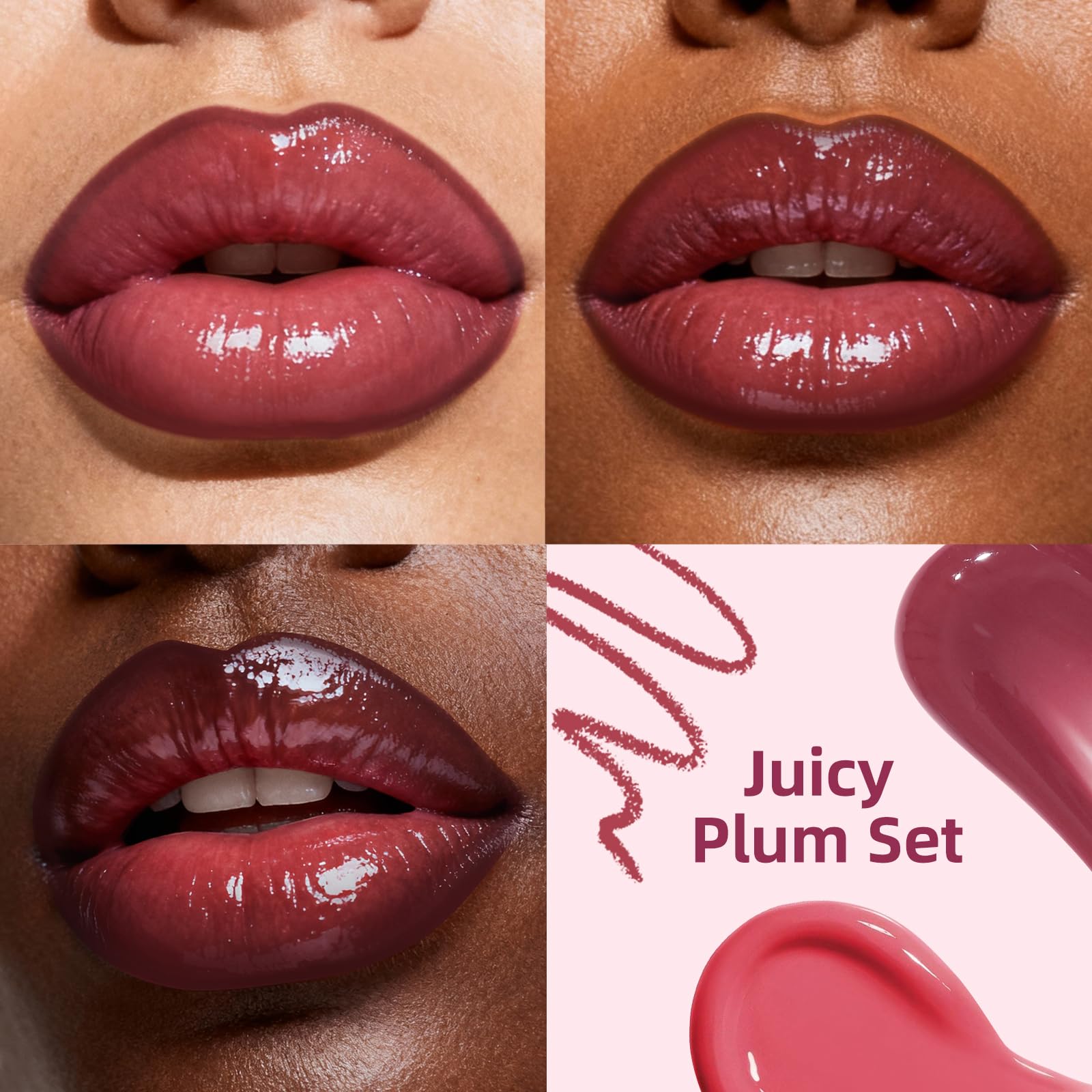 KIMUSE 3PCS Lip Combo Set – Matte Lip Liner, Hydrating Tinted Lip Balm & Juicy Lip Gloss Tint | Non-Sticky, Long-Lasting