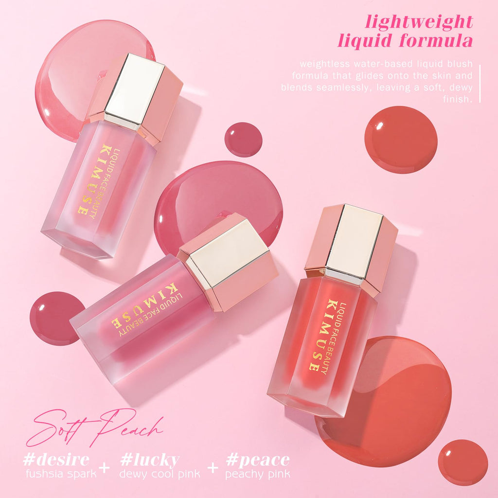KIMUSE Liquid Blush - Soft Cream Blush, Long-Wearing, Waterproof & Smudge Proof, Dewy Finish