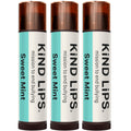 Kind Lips Organic Sweet Mint Lip Balm 3-Pack – Cooling, Hydration, USA Made