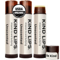 Kind Lips USDA Organic Lip Balm Unscented 3 Pack – 100% Natural, Moisturizing Lip Care
