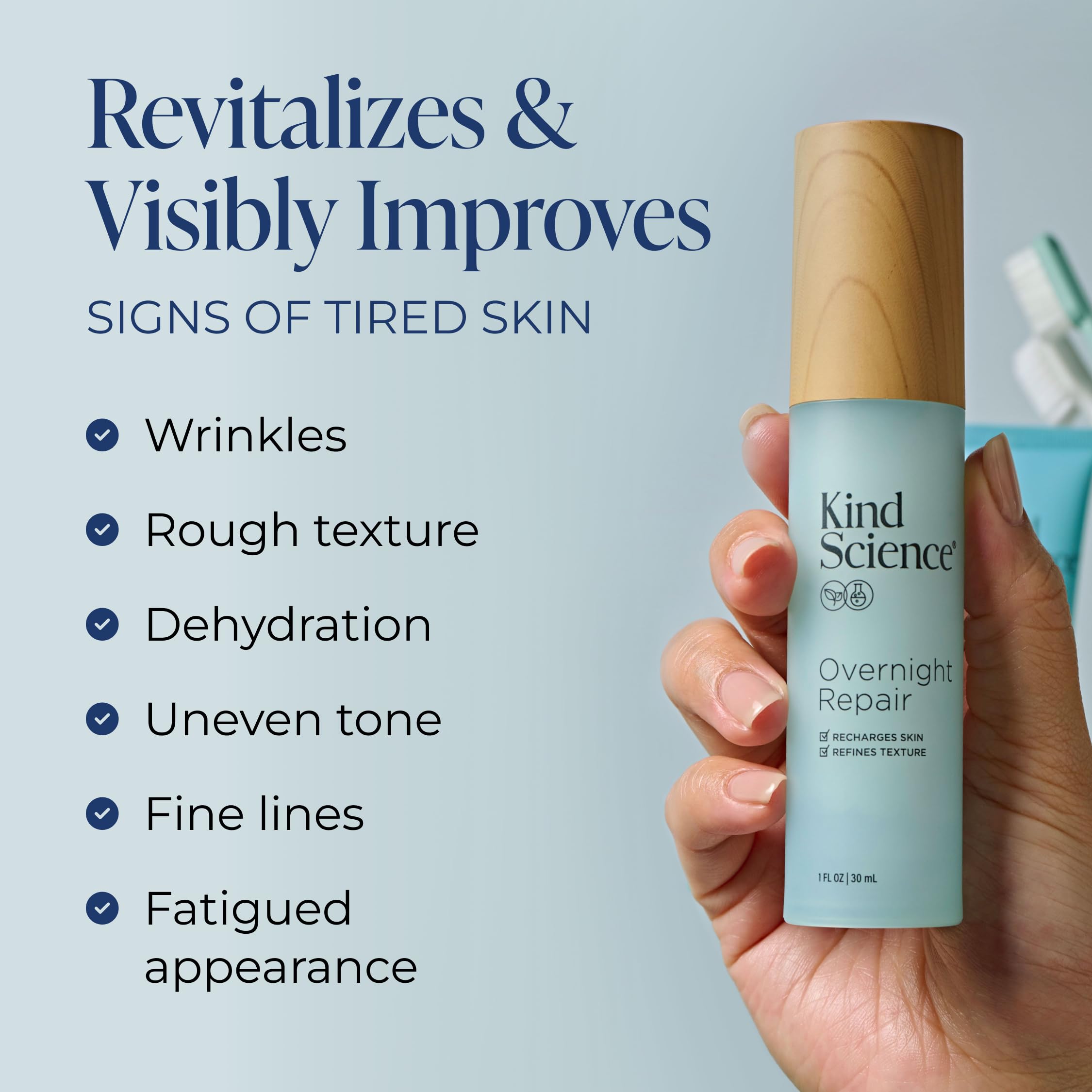 Kind Science Overnight Repair Night Moisturizer for Face – Fragrance-Free Niacinamide & Shea Butter