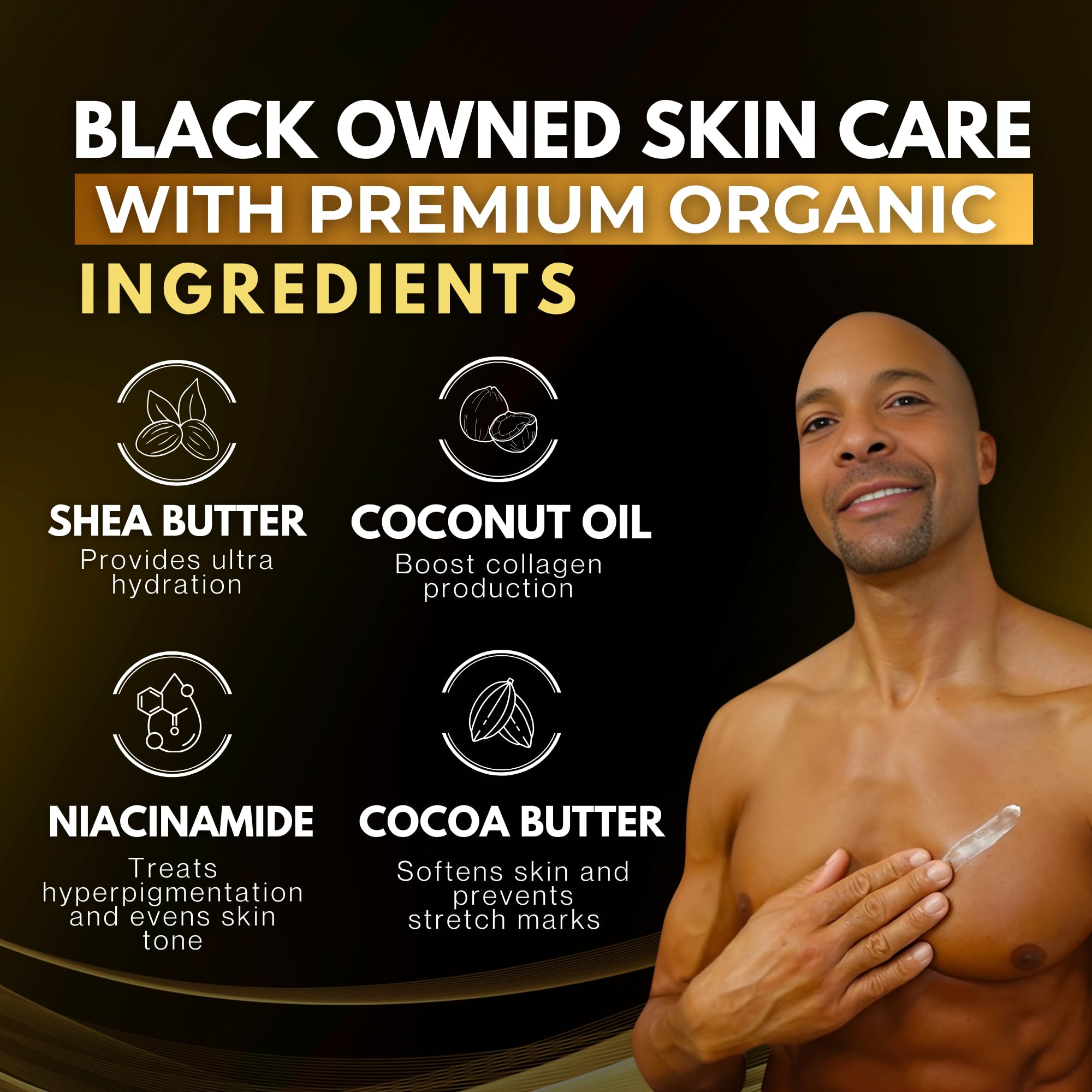 KING Complexion Shea Cocoa Body Butter - Organic, Non-Greasy 8 oz for Melanin-Rich Skin