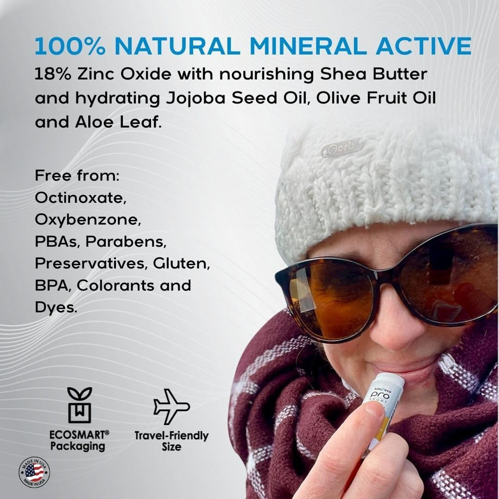 KINeSYS Pro Sport Lip Balm SPF30 – Clear, Water-Resistant Lip Care for Outdoor Activities (Pack of 2)