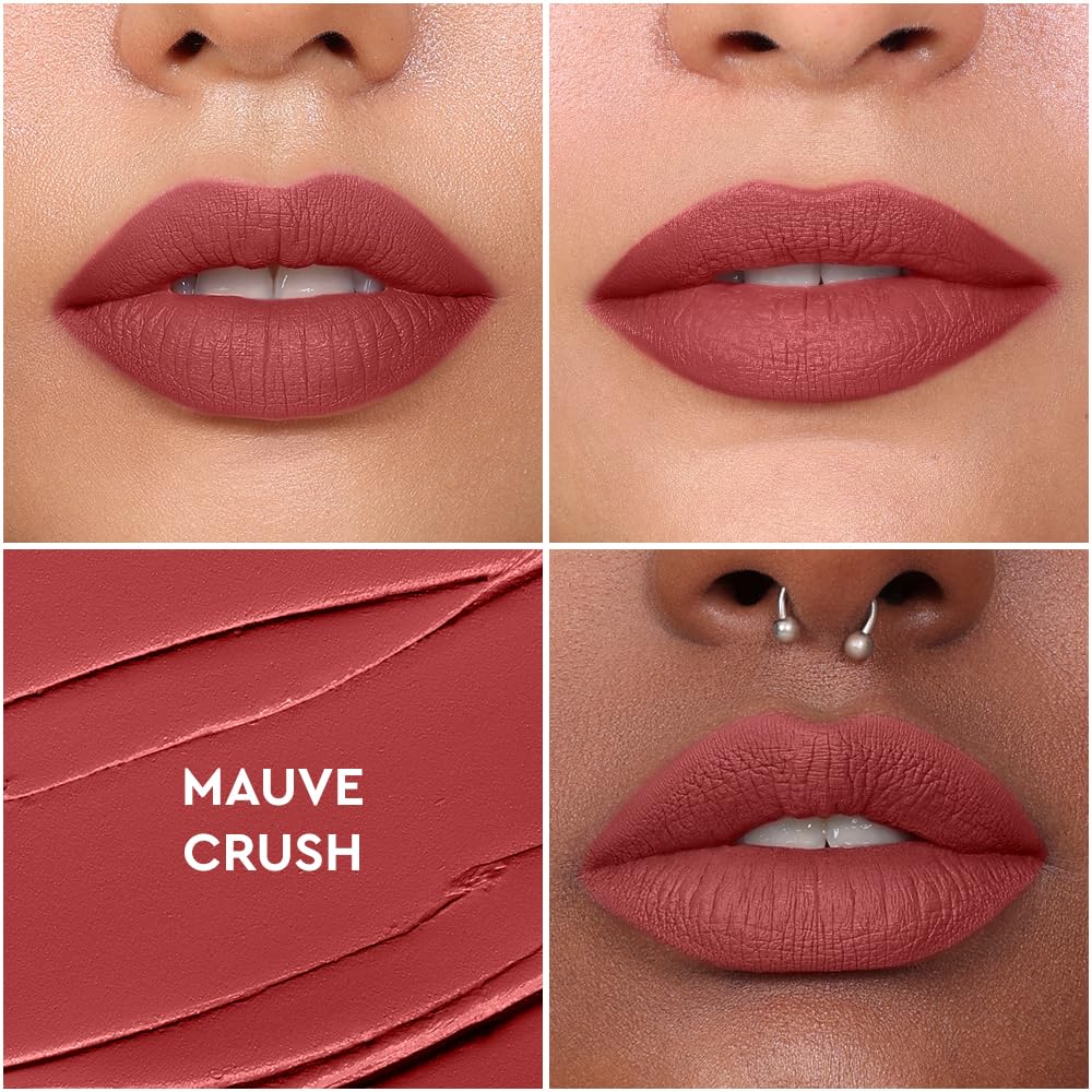 KIRO Non-Stop Airy Matte Liquid Lipstick - Mauve Crush | Ultra-Light, Long-Lasting Color