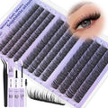 Kiromiro Natural Lash Clusters Kit 12–16mm C Curl | DIY Wispy Lashes with Bond & Seal & Tweezers