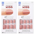 2-Pack Kiss Gel Fantasy KGN12 Ribbons Short Design Nails with Adhesive Tabs & Glue