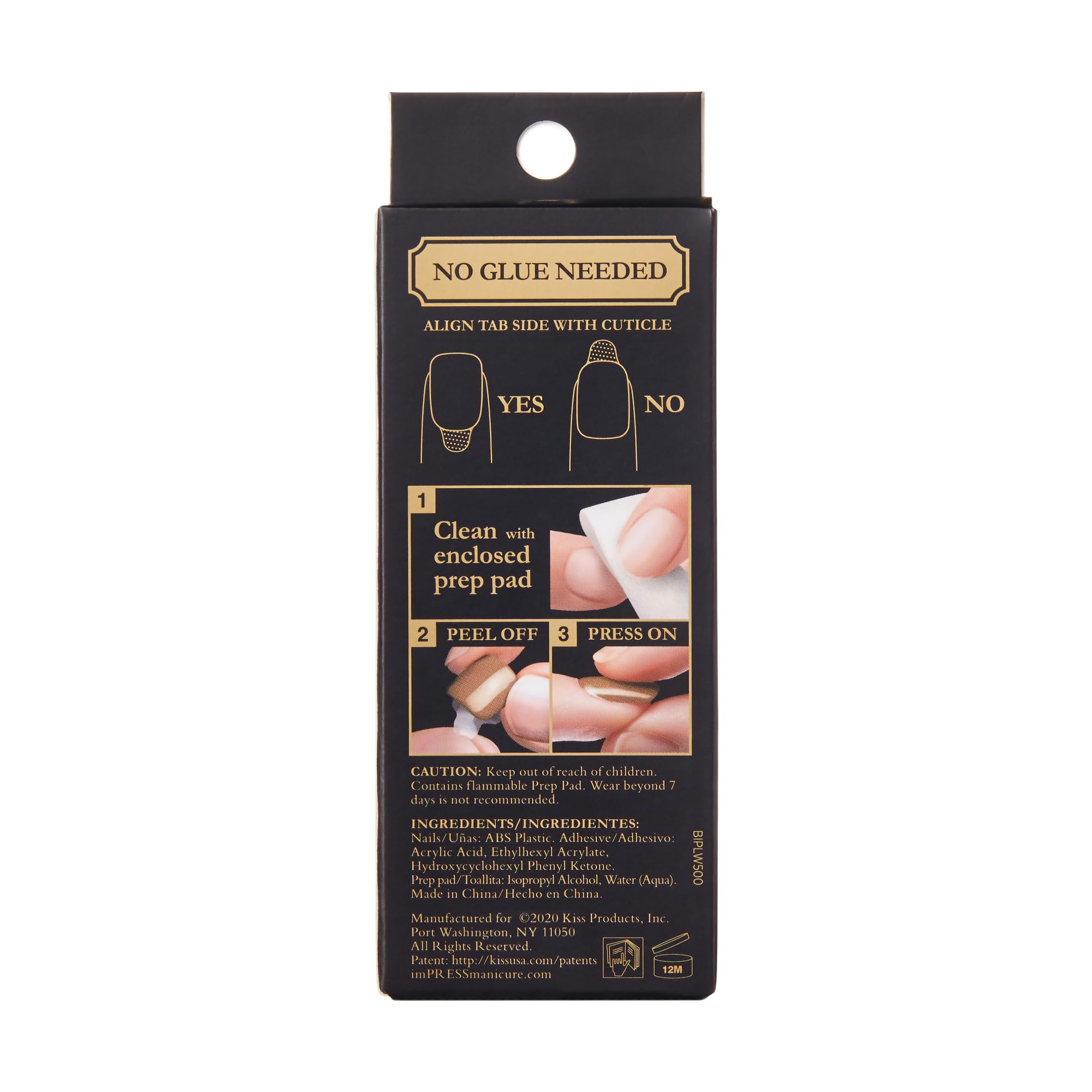 KISS imPRESS No Glue Pedi Press-On Pedicure – 24 Nails, Prep Pad & Mini File | Adhesive-Free