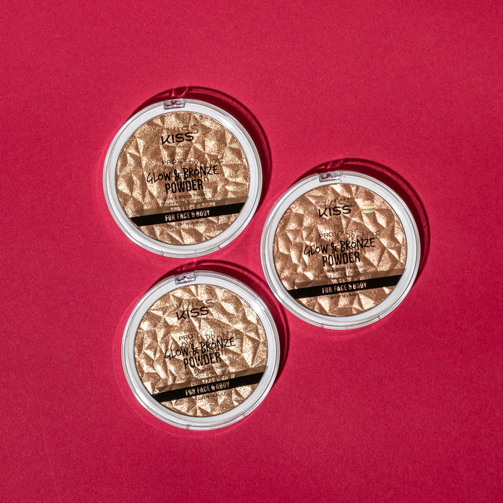 KISS NEW YORK Pro Touch Glow & Bronze Powder for Face & Body - Deep (KPBP02) | Contour, Bronze & Highlight