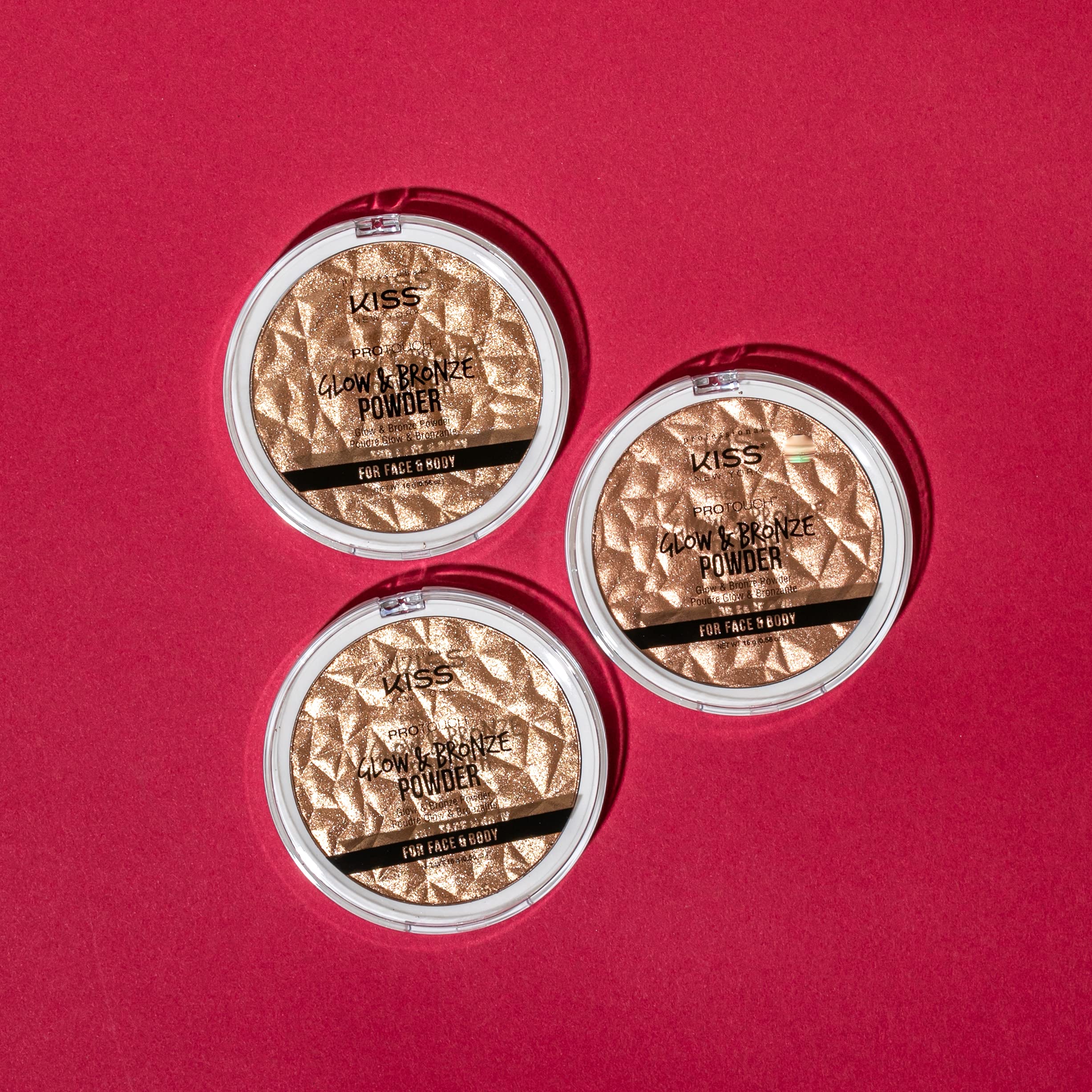 KISS NEW YORK Pro Touch Glow & Bronze Powder for Face & Body - Deep (KPBP02) | Contour, Bronze & Highlight