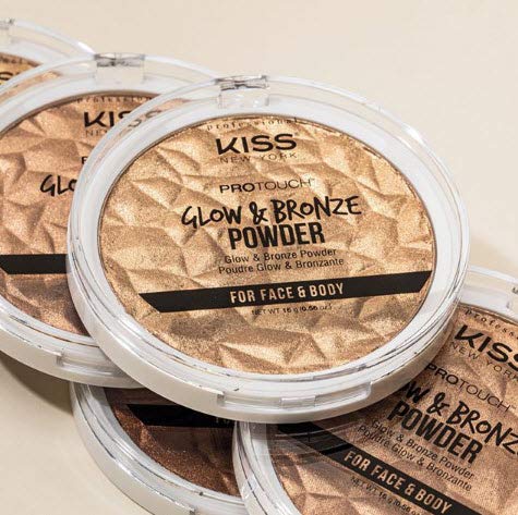 KISS NEW YORK Pro Touch Glow & Bronze Powder for Face & Body - Deep (KPBP02) | Contour, Bronze & Highlight